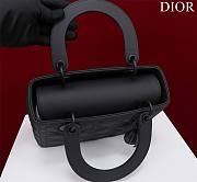 Dior Lady medium matte black lambskin 24cm bag - 4