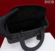 Dior Lady medium matte black lambskin 24cm bag - 2