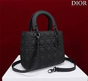 Dior Lady medium matte black lambskin 24cm bag - 3