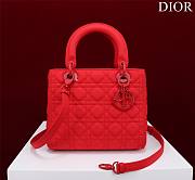 Dior Lady medium matte red lambskin 24cm bag - 1