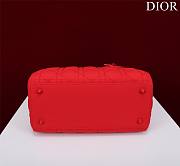 Dior Lady medium matte red lambskin 24cm bag - 6