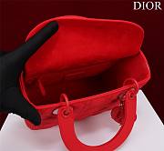 Dior Lady medium matte red lambskin 24cm bag - 5