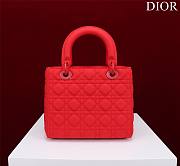 Dior Lady medium matte red lambskin 24cm bag - 3