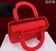 Dior Lady medium matte red lambskin 24cm bag - 2