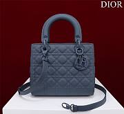 Dior Lady medium matte blue lambskin 24cm bag - 1