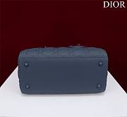 Dior Lady medium matte blue lambskin 24cm bag - 2