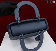 Dior Lady medium matte blue lambskin 24cm bag - 5