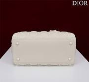 Dior Lady medium matte white lambskin 24cm bag - 5