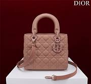 Dior Lady medium matte beige lambskin 24cm bag - 1