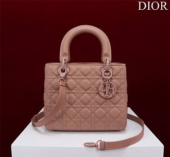 Dior Lady medium matte beige lambskin 24cm bag