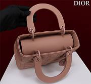 Dior Lady medium matte beige lambskin 24cm bag - 4