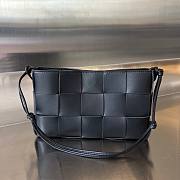 Bottega Veneta Cassette Pouch On Strap Black Leather Bag - 1