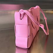 Bottega Veneta Cassette Pouch On Strap Pink Leather Bag - 5