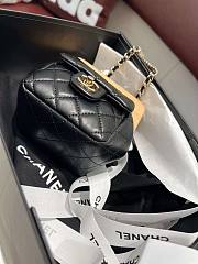 Chanel 23 Wood Quilting Chain Black Leather Bag - 3