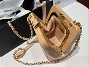 Chanel 23 Wood Quilting Chain Beige Leather Bag - 5