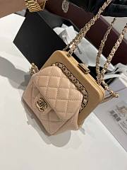 Chanel 23 Wood Quilting Chain Beige Leather Bag - 3