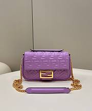 Fendi Baguette Mini Vintage Gold Hardware Purple Bag  - 1