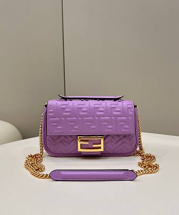 Fendi Baguette Mini Vintage Gold Hardware Purple Bag 