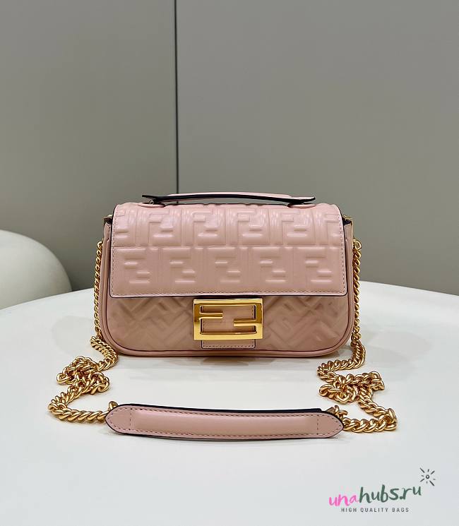 Fendi Baguette Mini Vintage Gold Hardware Pink Bag - 1