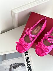 Valentino Rockstud satin pink ballet flats - 3