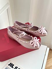 Valentino Rockstud satin light pink ballet flats - 1