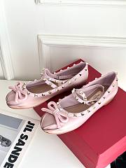 Valentino Rockstud satin light pink ballet flats - 6