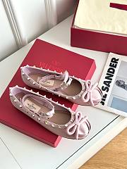 Valentino Rockstud satin light pink ballet flats - 5