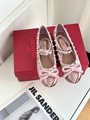 Valentino Rockstud satin light pink ballet flats - 4