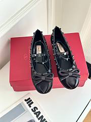 Valentino Rockstud satin black ballet flats - 5