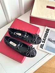 Valentino Rockstud satin black ballet flats - 4