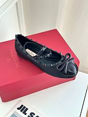 Valentino Rockstud satin black ballet flats - 3