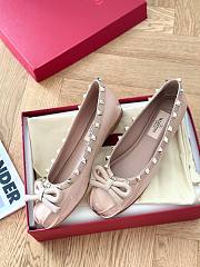 Valentino Rockstud patent beige leather ballet flats - 4