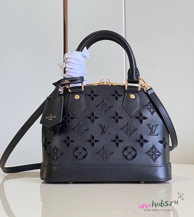 Louis Vuitton Alma BB Black Leather Bag M22878  - 1