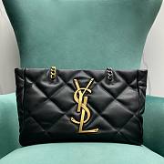 YSL Black Puffer Quilted Lambskin Tote Shopping Bag - 1