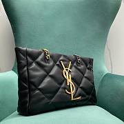 YSL Black Puffer Quilted Lambskin Tote Shopping Bag - 3