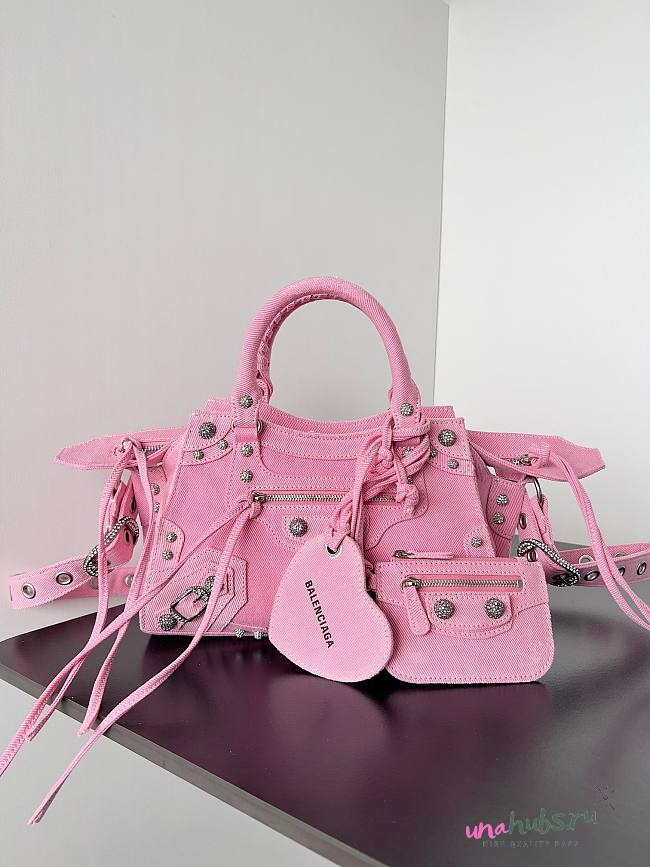 Balenciaga pink cagole XS handle fabric bag - 1