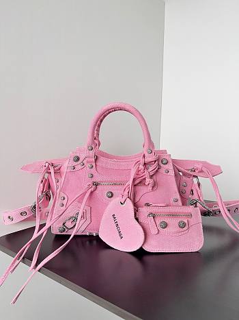 Balenciaga pink cagole XS handle fabric bag