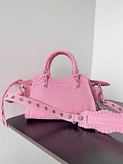 Balenciaga pink cagole XS handle fabric bag - 4