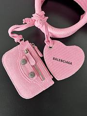 Balenciaga pink cagole XS handle fabric bag - 5