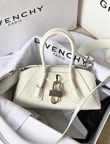 Givenchy Antigona stretch mini white leather bag 