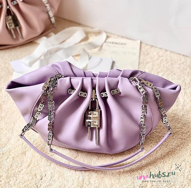 Givenchy Purple Kenny 4G Chain Satin Bag - 1