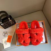 Hermes Chypre teddy orange sandal - 4