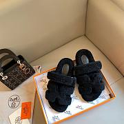 Hermes Chypre teddy black sandal - 6