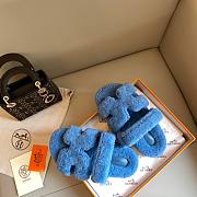 Hermes Chypre teddy blue sandal - 4