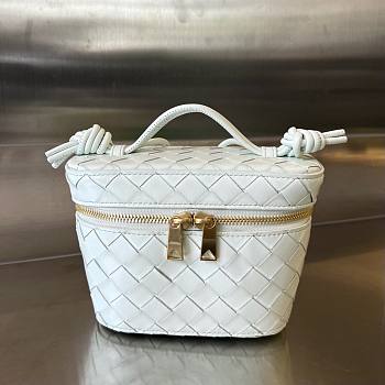 Bottega Veneta Mini Intrecciato Vanity Case White Bag