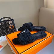 Hermes teddy black sandal - 6