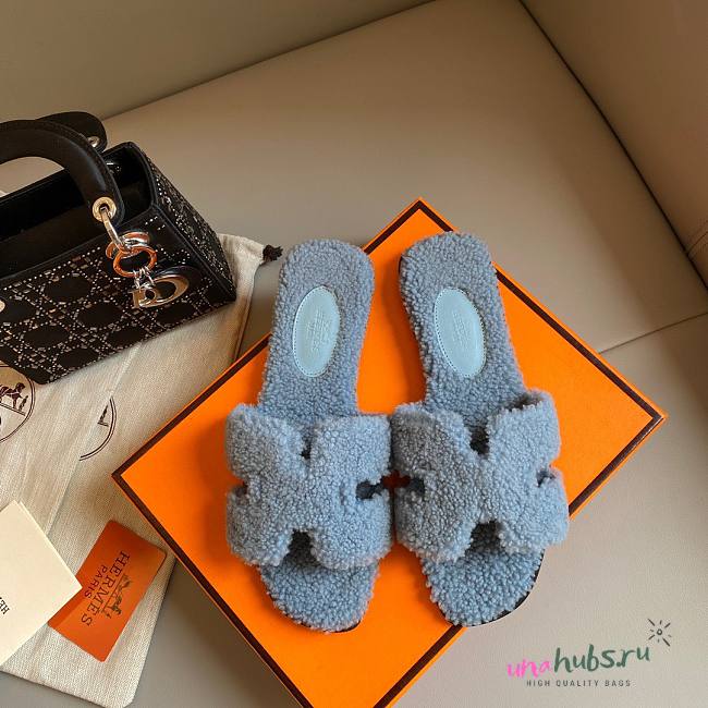 Hermes teddy blue sandal - 1