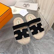 Hermes teddy 2 tone black sandal - 1