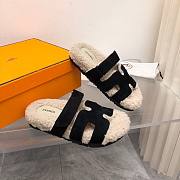 Hermes teddy 2 tone black sandal - 5