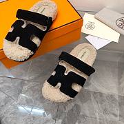 Hermes teddy 2 tone black sandal - 4